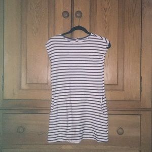 Girls navy/white striped shift dress. Size 8